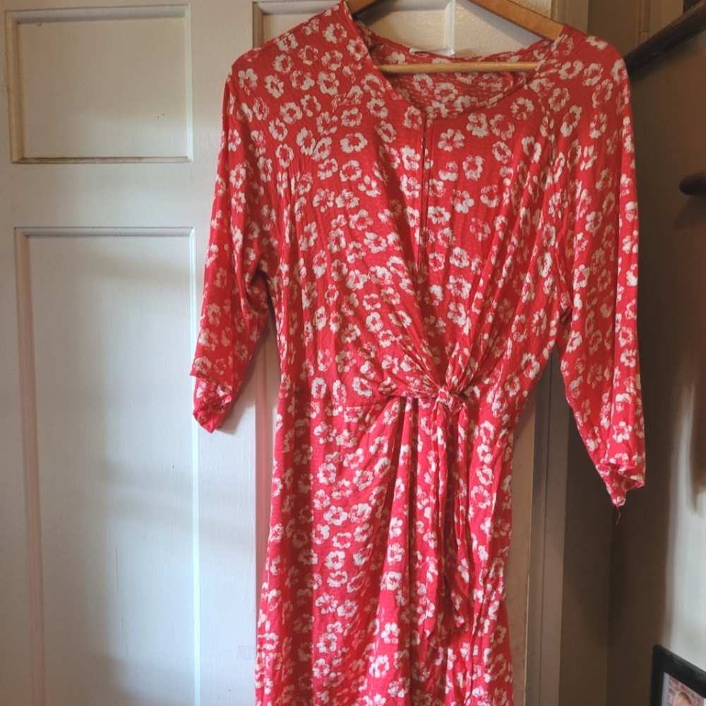 Red floral dress